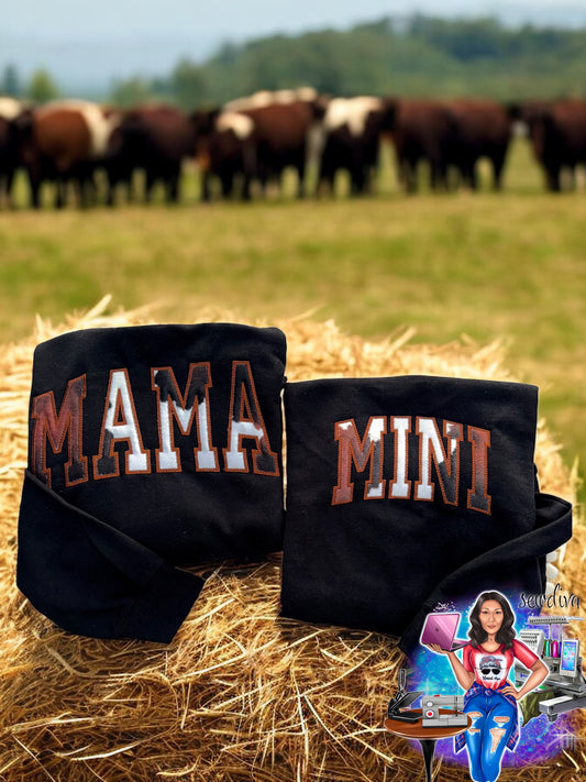 Cow Print Mama & Mini Crewneck Sweatshirt Set