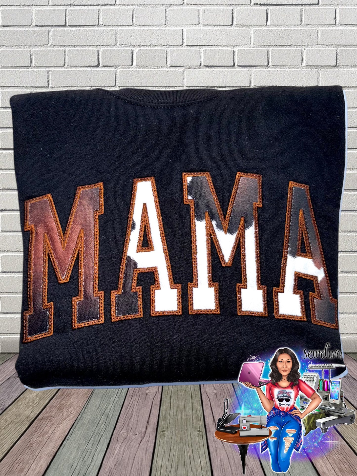 Cow Print Mama Crewneck Sweatshirt