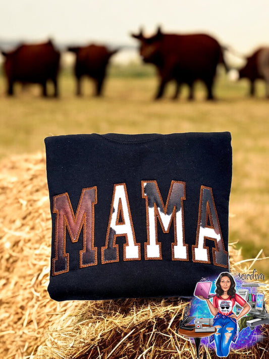 Cow Print Mama Crewneck Sweatshirt