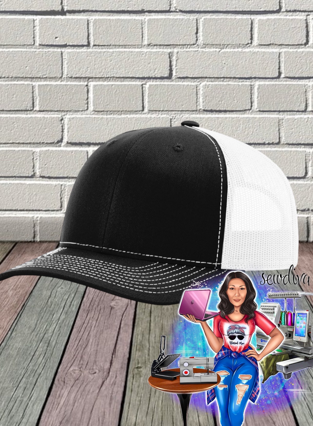 Custom Richardson 112 Classic Trucker Hat and Custom Embroidered Logo