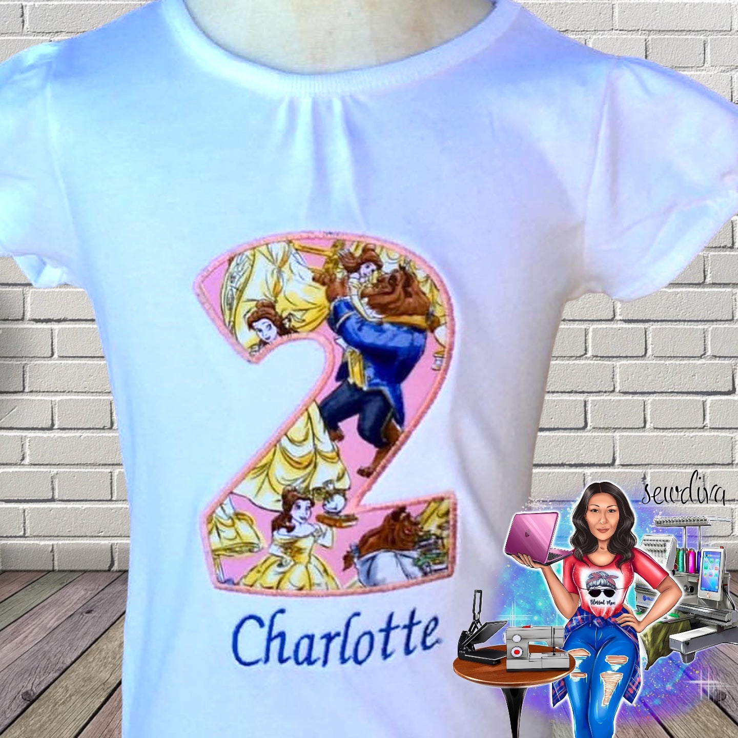Yellow Princess & Prince Birthday shirt, Custom Number and Name Embroidered Birthday Shirt