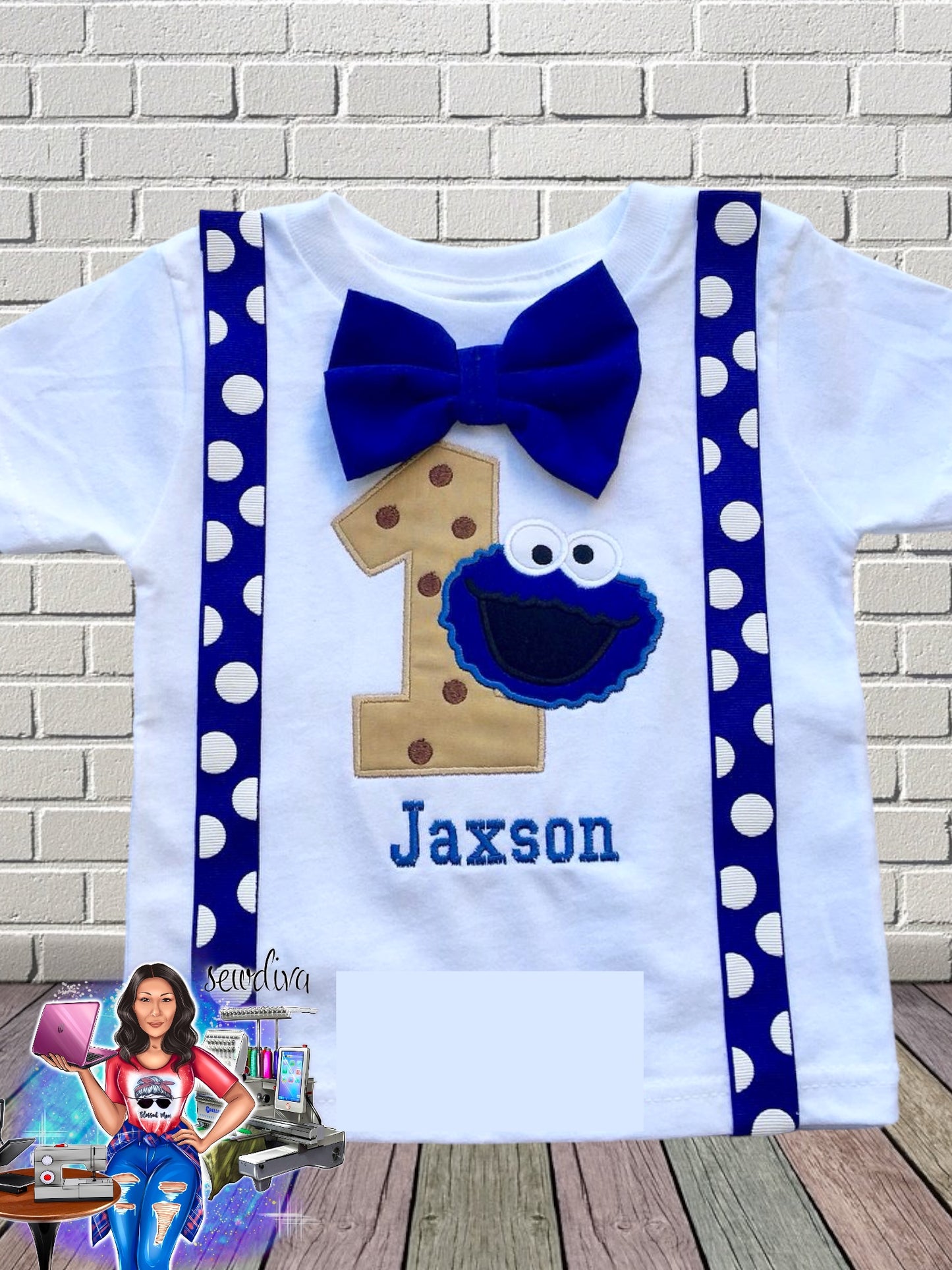 Snack Monster Puppet character Shirt w/ Suspenders & Bow Tie
