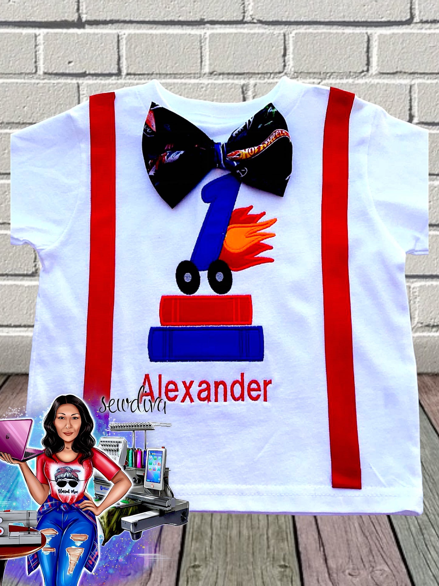 Hot cars, Wheels racers Shirt w/ Suspenders & Bow Tie