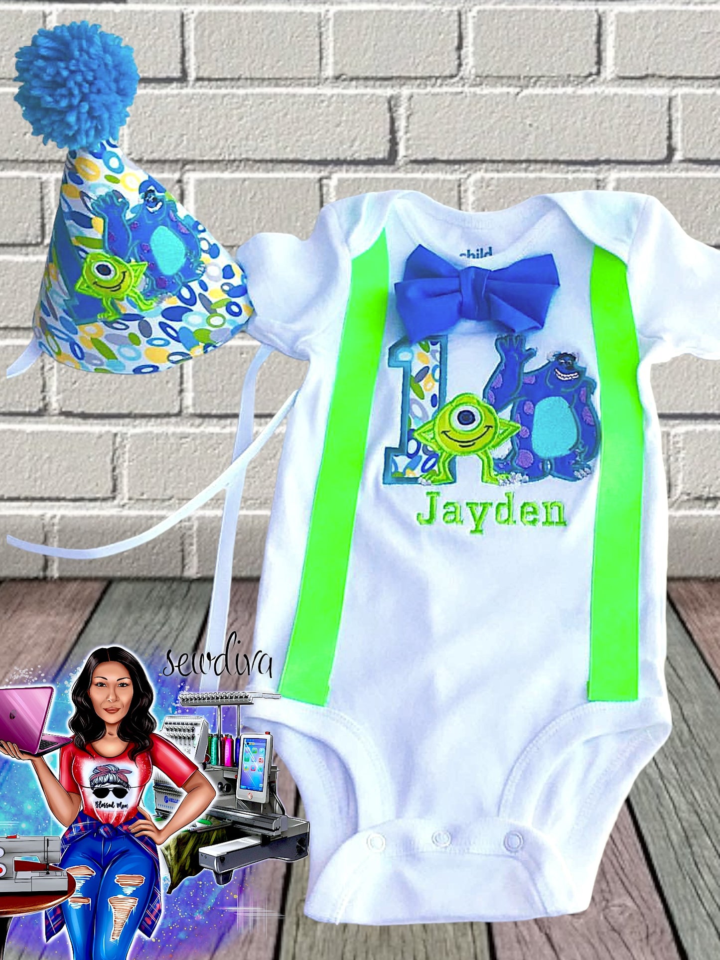 Monsters Shirt w/ Suspenders & Bow Tie