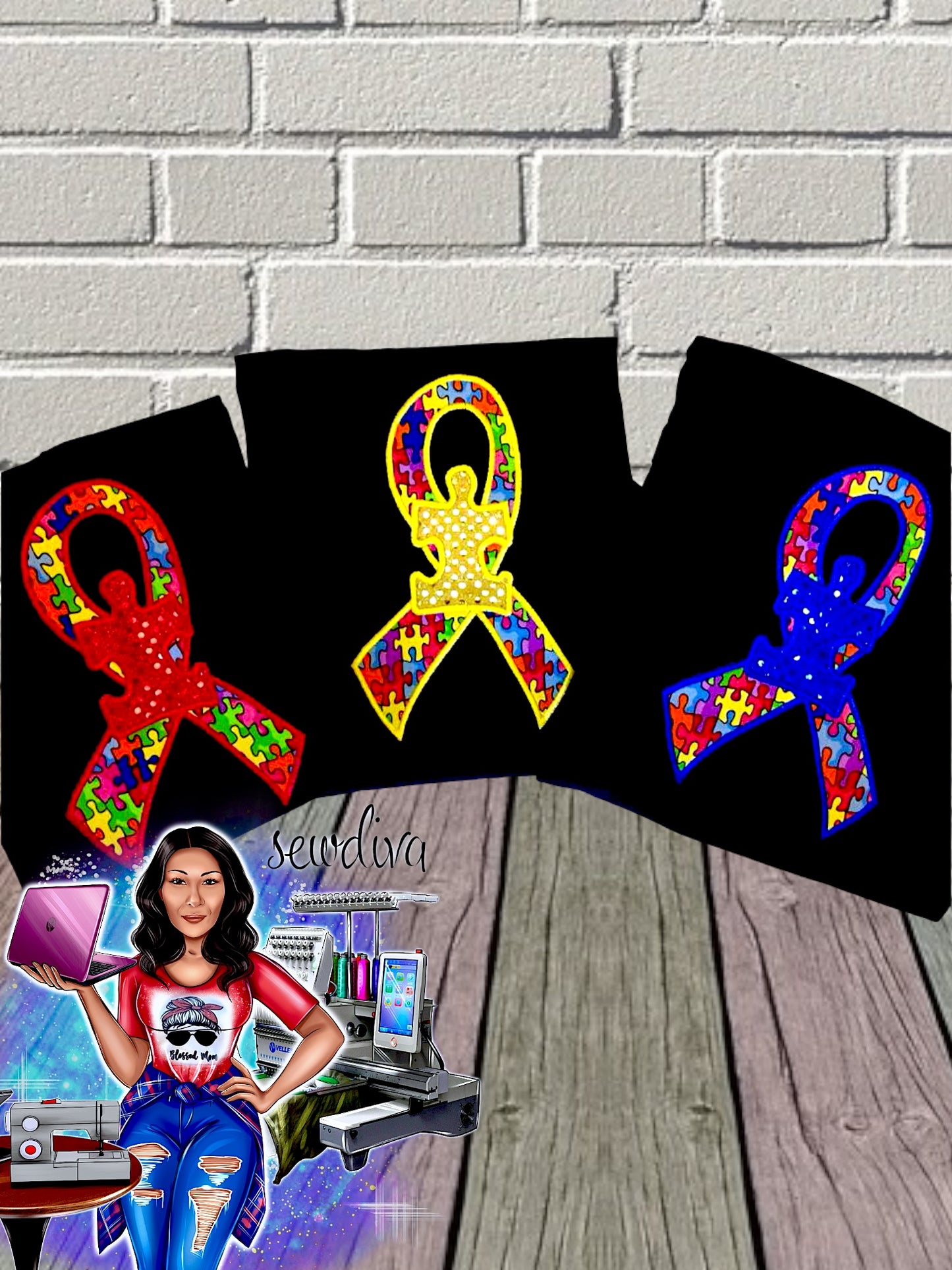 Child - Autism Ribbon w/ puzzle piece, autism, Autism Awareness, Puzzle Piece, Puzzle Shirt, Autism Shirt