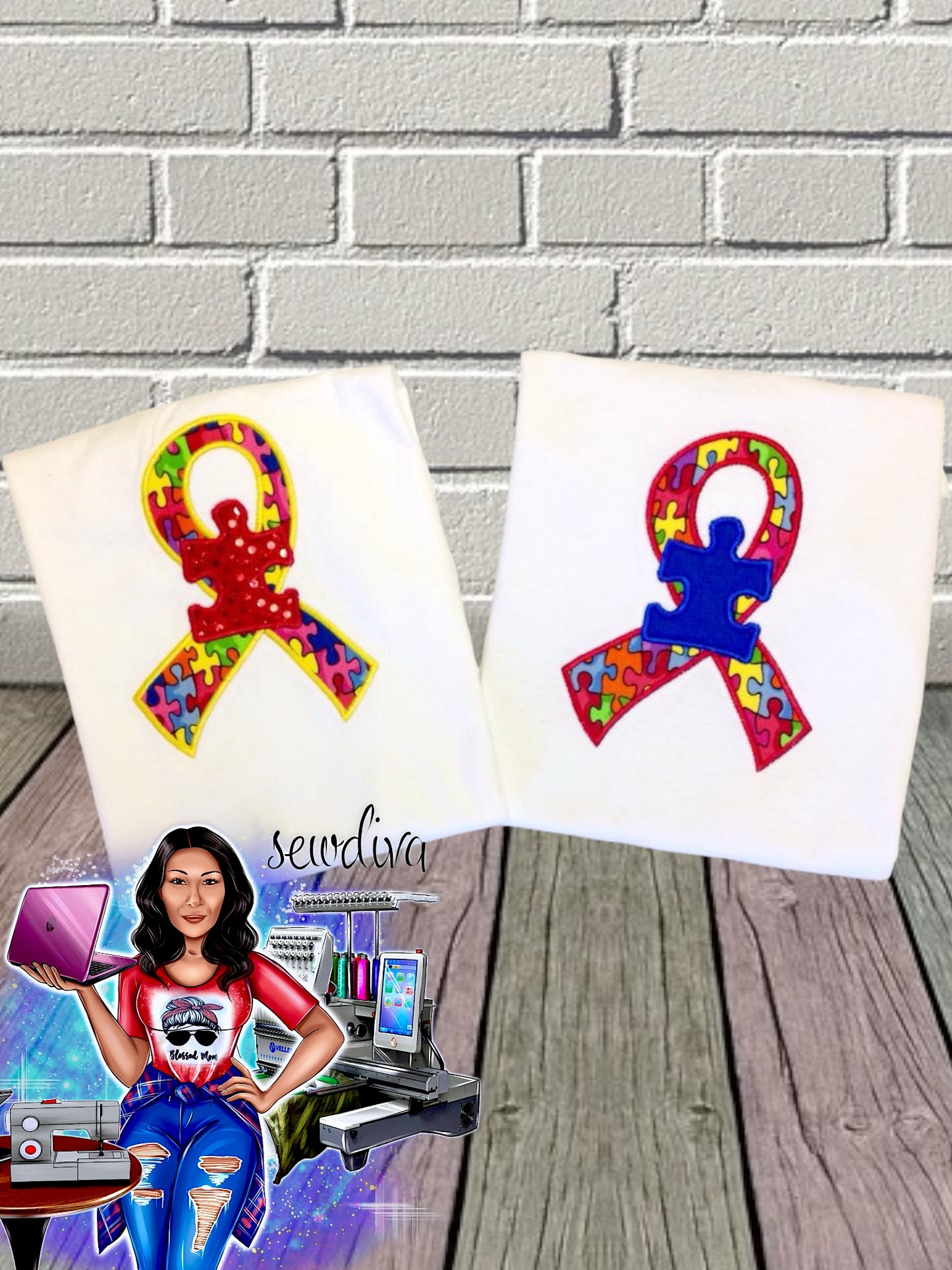 Adult - Autism Ribbon with Puzzle piece, Autism Awareness, Puzzle Piece, Puzzle Shirt, Autism Shirt
