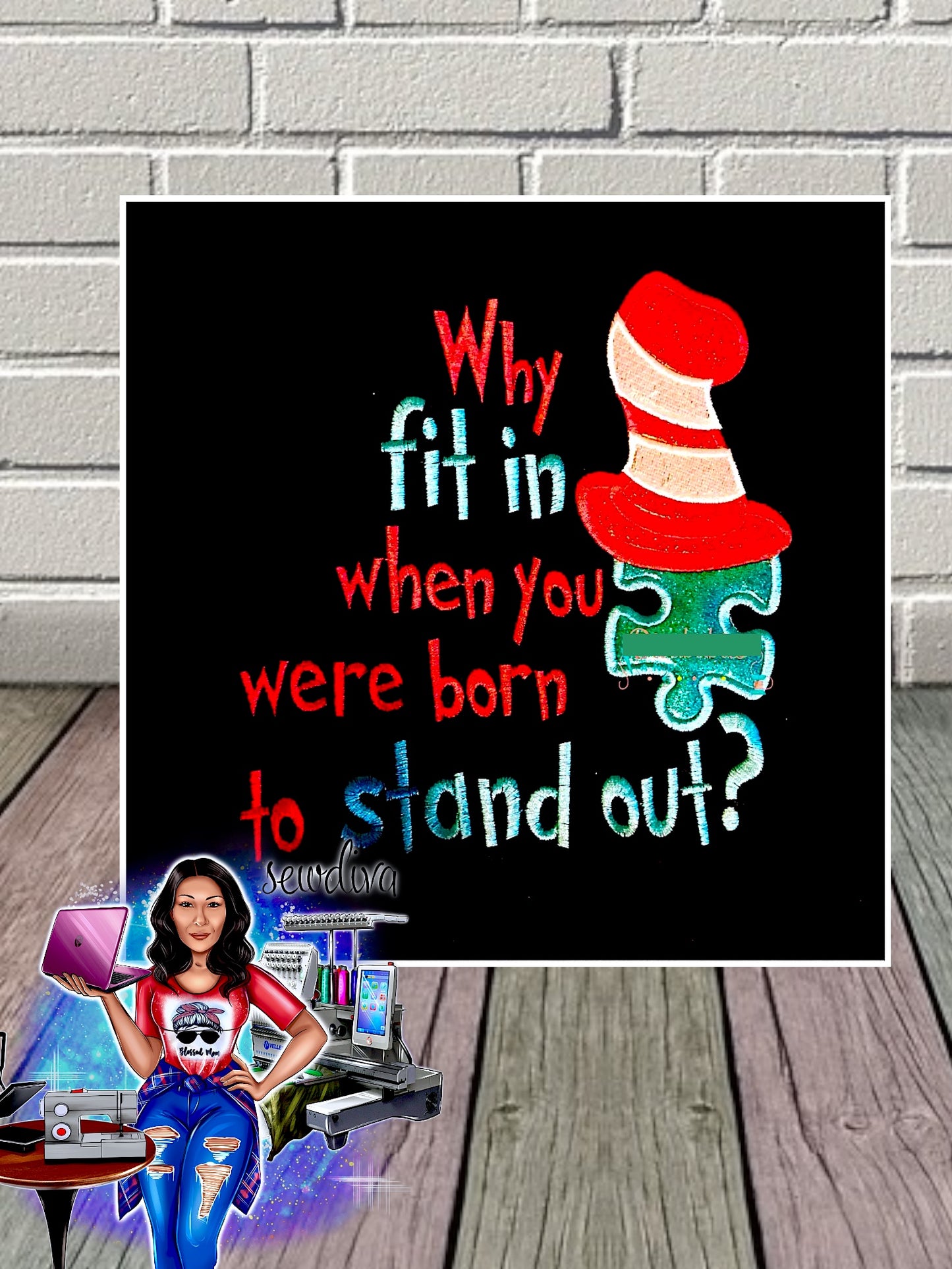 Child - Why fit in...? w/ puzzle piece, autism, Autism Awareness, Autism Shirt