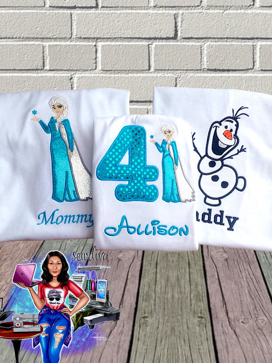 Child - Ice Queen, Ice Princess, Happy Snowman Theme shirts